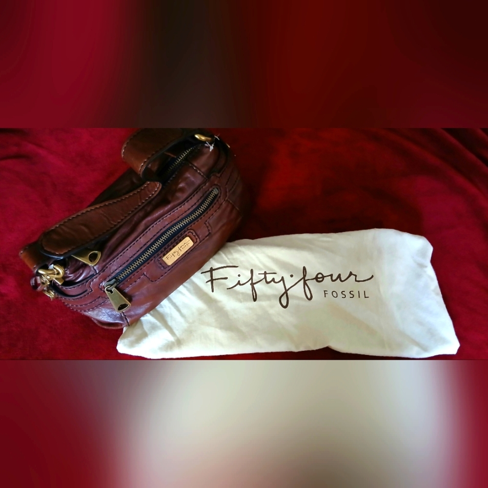 Fossil Fifty-Four Brown Leather Handbag
